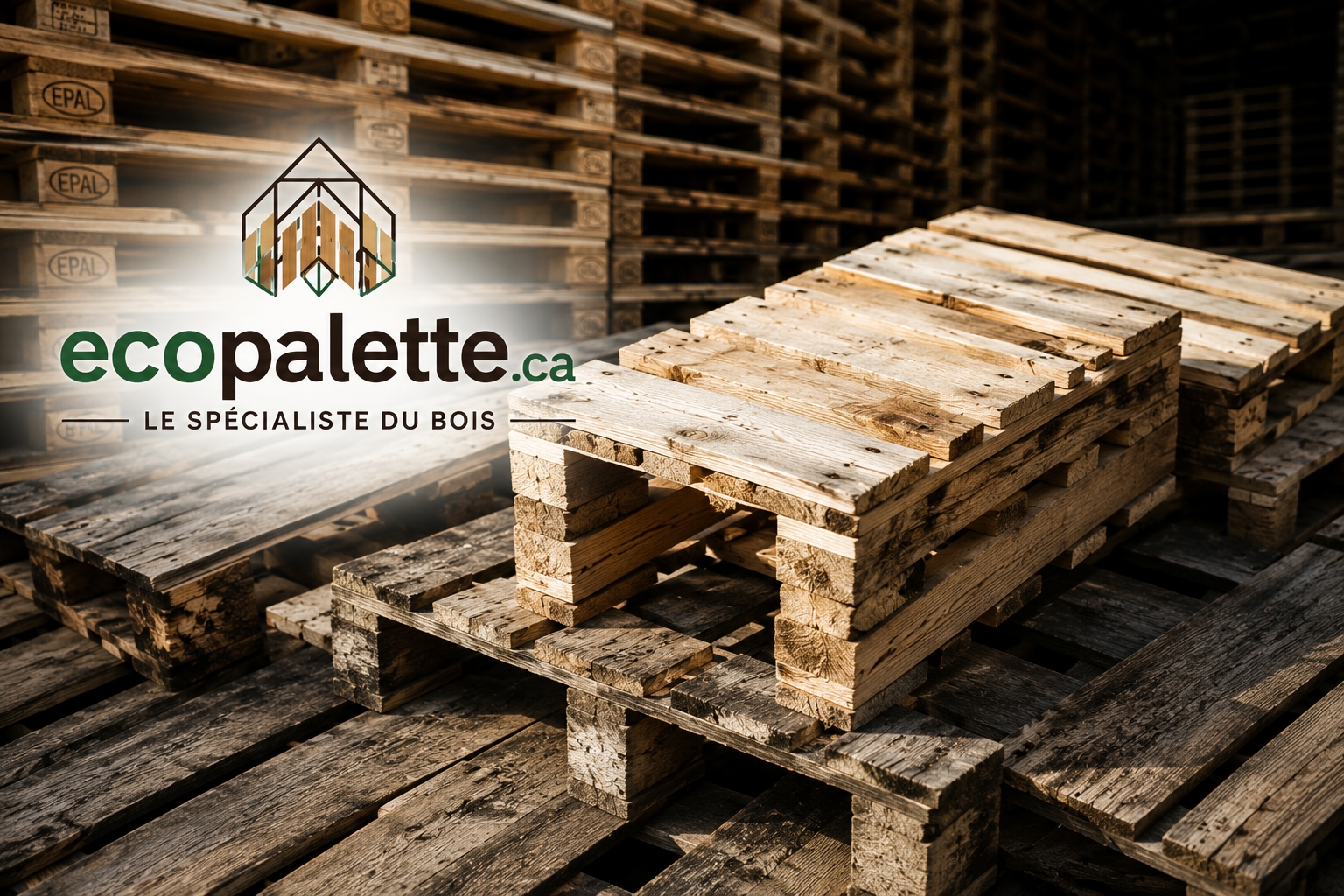 Lot de palettes de bois pour petites entreprises